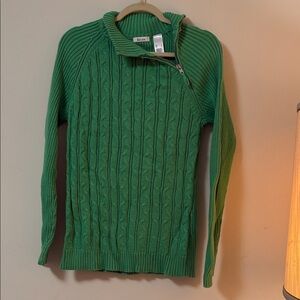 liz & co. Emerald Cable Knit Turtleneck Sweater